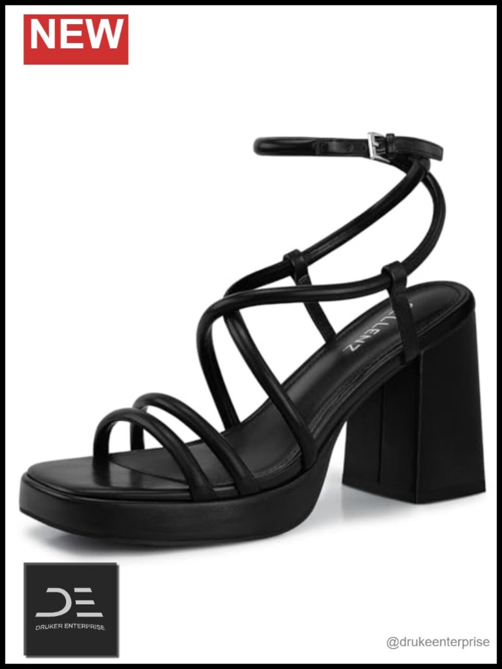 Chunky Platform Heels 3.9 Inch High Heel Prom Wedding Sandals Strappy